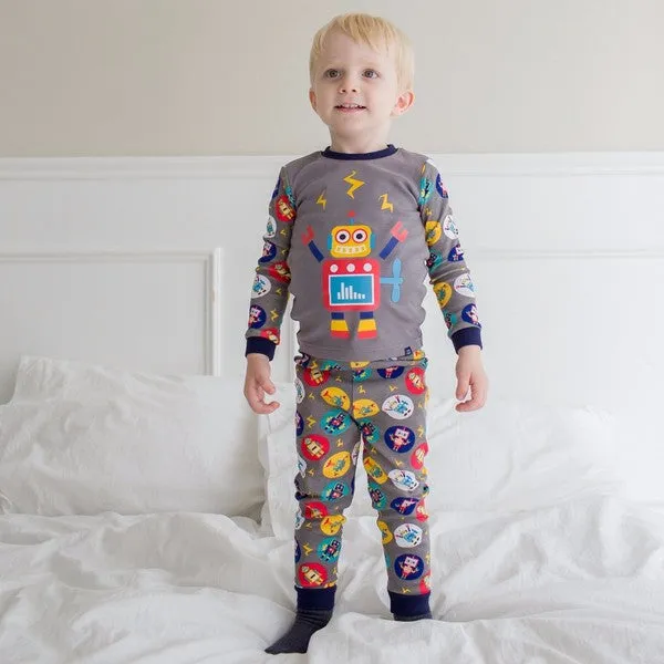 Mega Robot Grey Long Sleeve Pajama