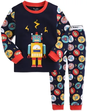 Mega Robot Navy Long Sleeve Pajama