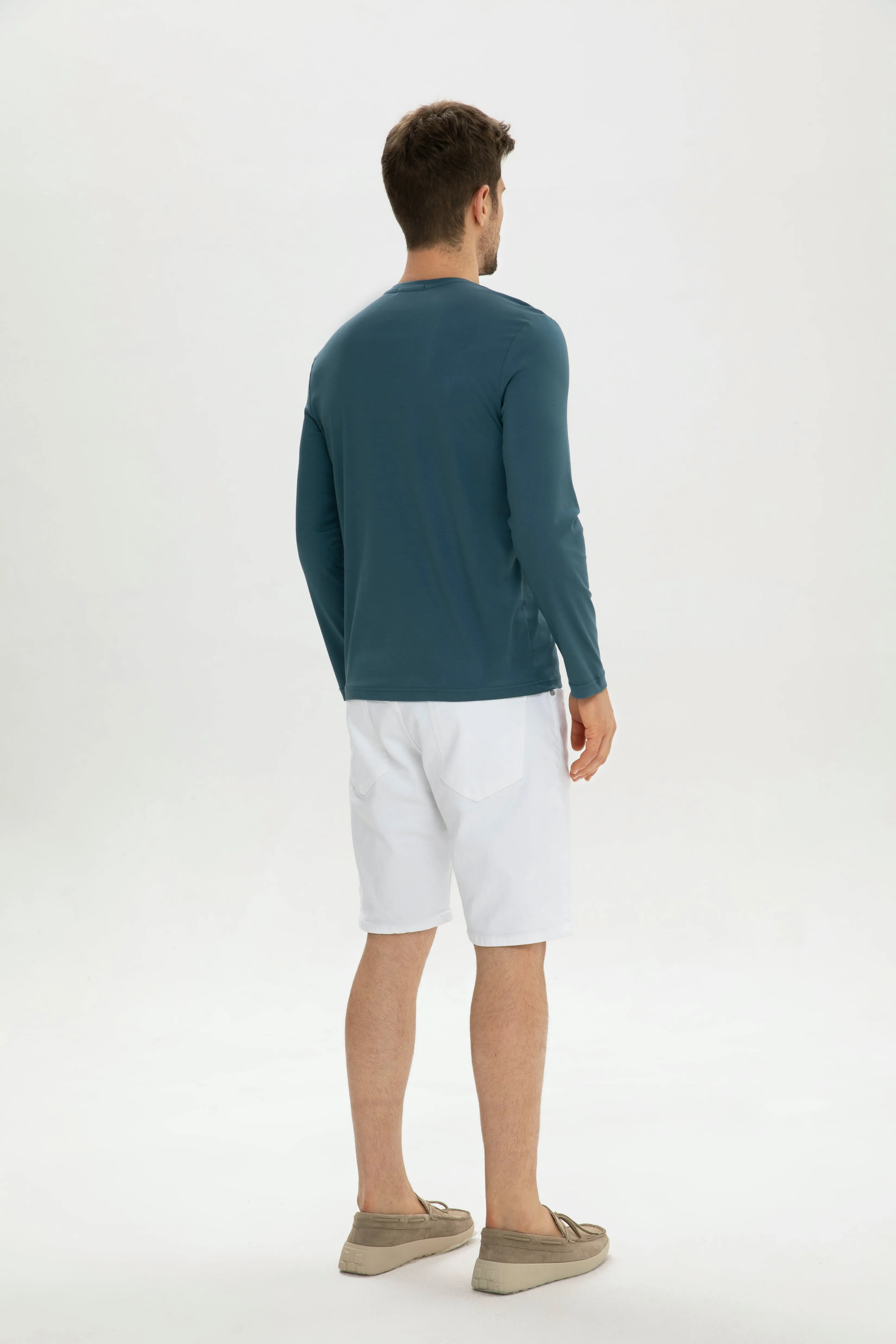 Men Crew-Neck Cotton Long Sleeves