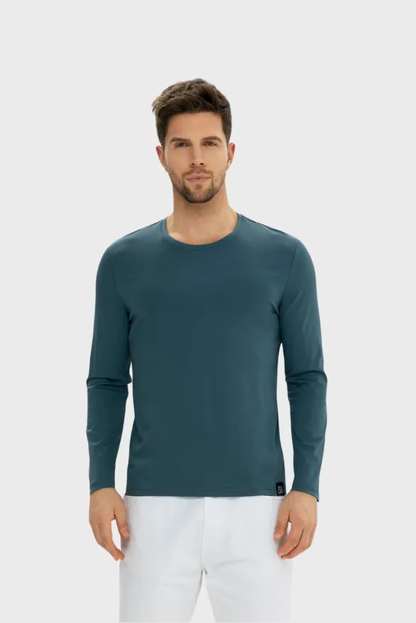 Men Crew-Neck Cotton Long Sleeves