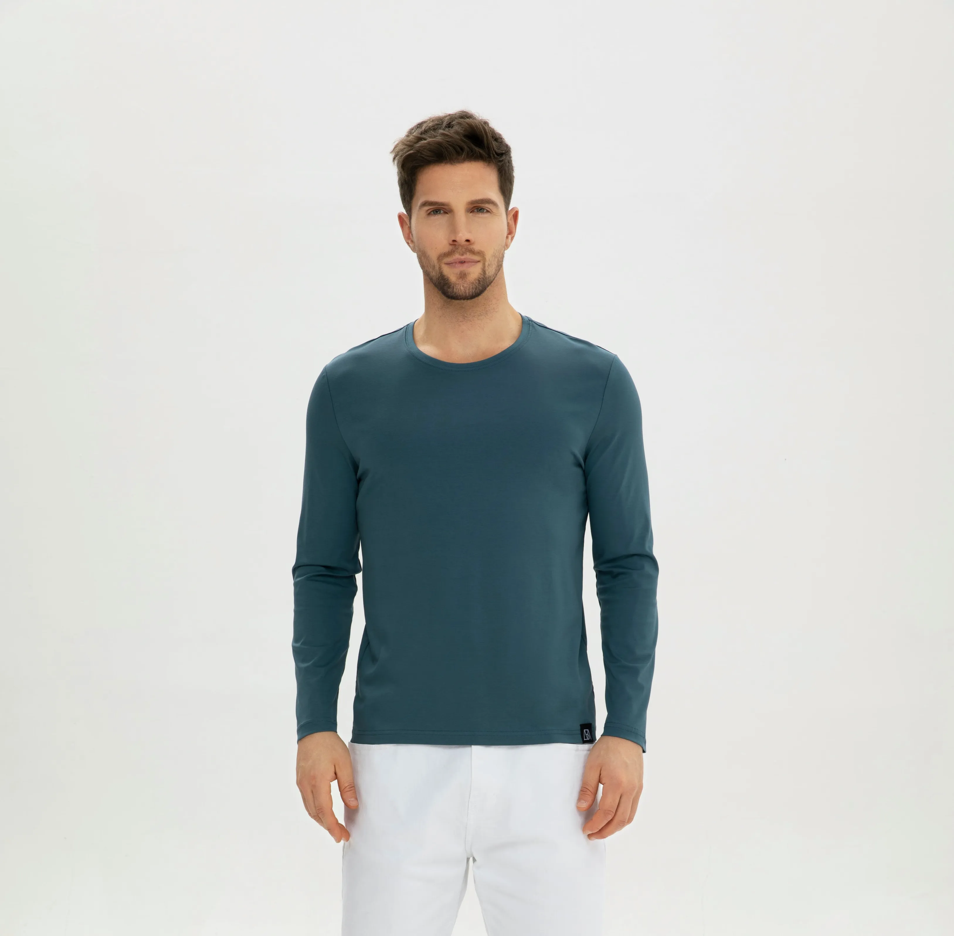 Men Crew-Neck Cotton Long Sleeves