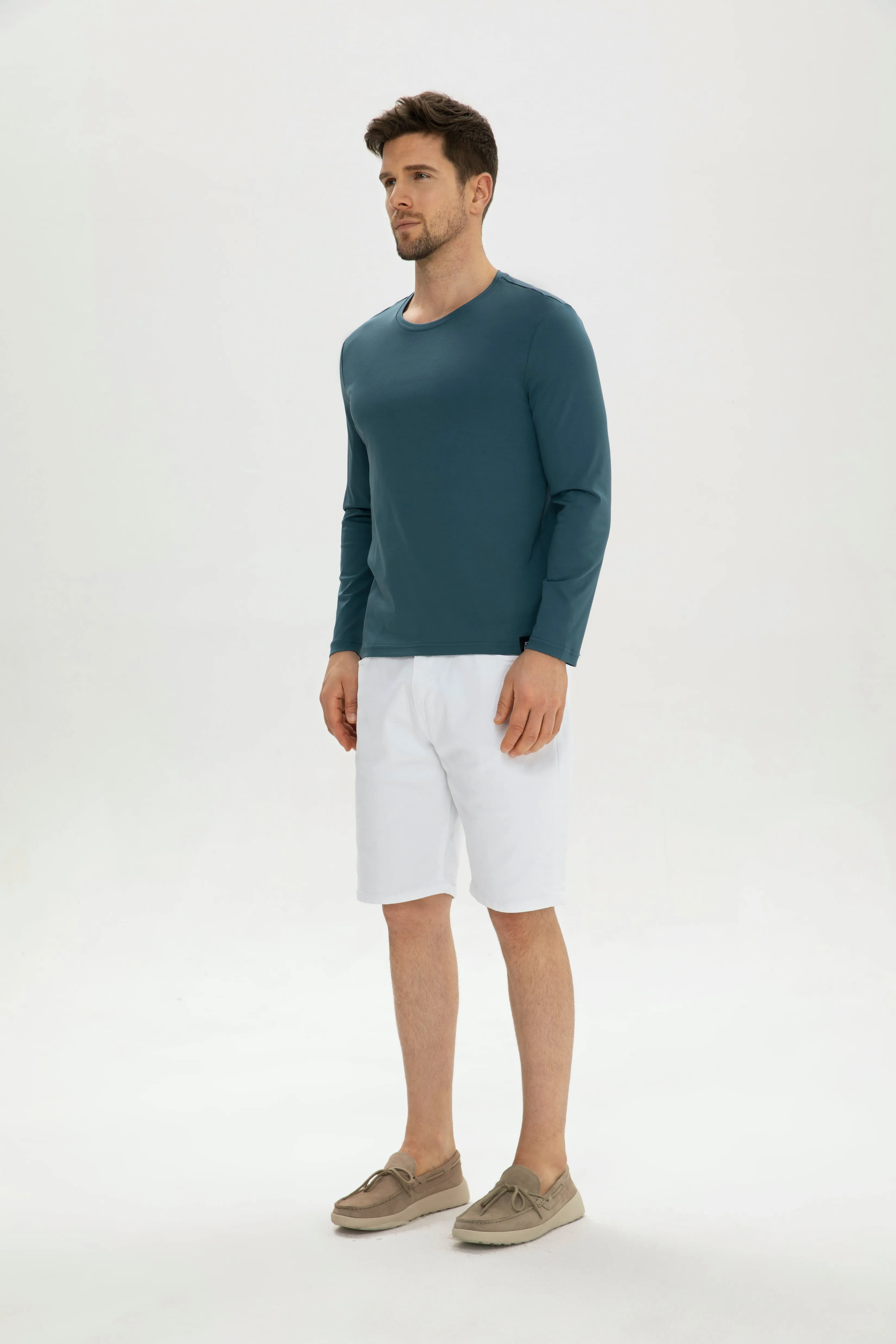 Men Crew-Neck Cotton Long Sleeves