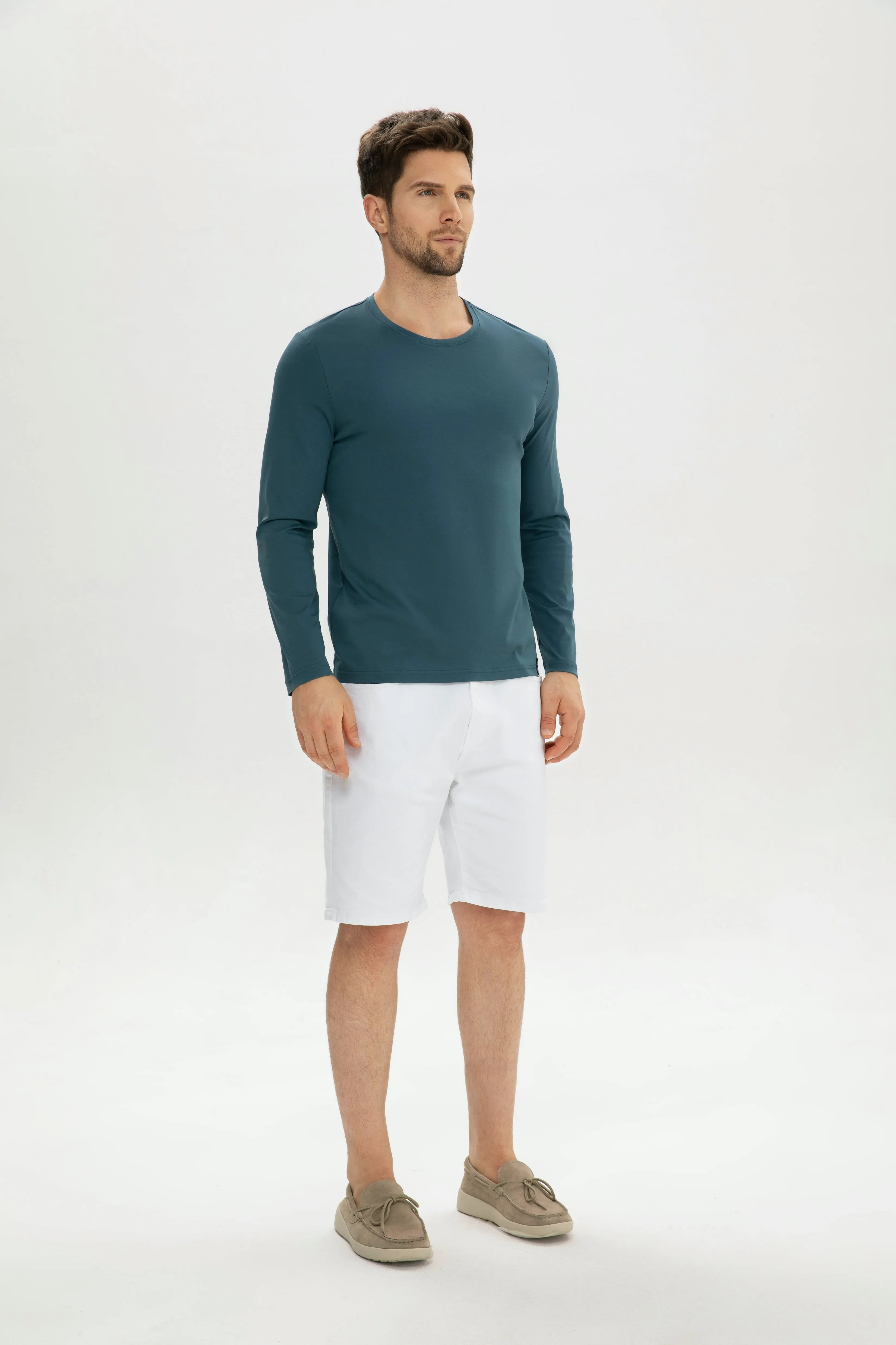 Men Crew-Neck Cotton Long Sleeves