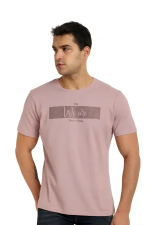 Men Dusk Pink Round Neck T-Shirt