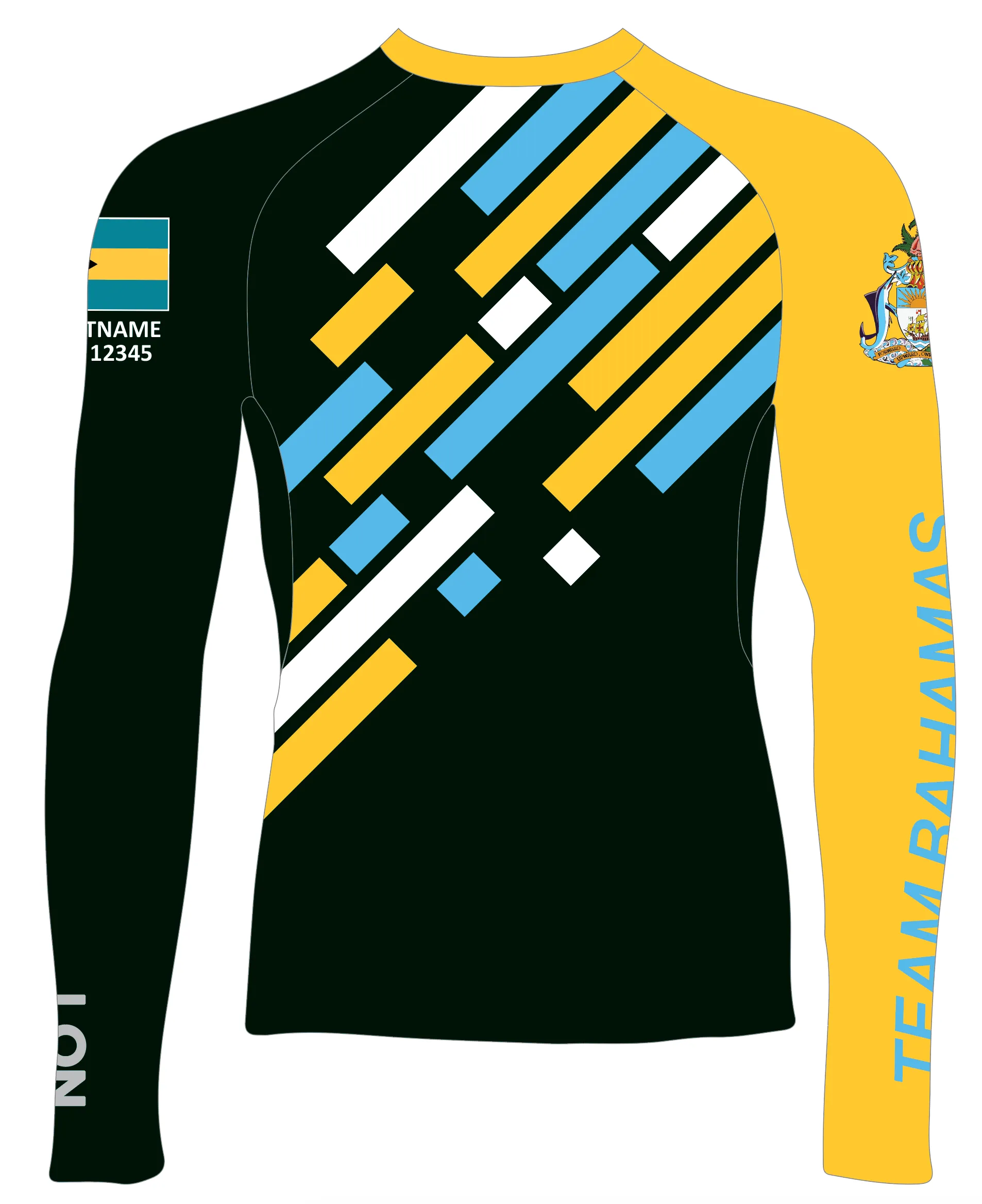 MEN TECH-TEE TOP LONG SLEEVE BLACK | TEAM BAHAMAS | PSNLZ'D