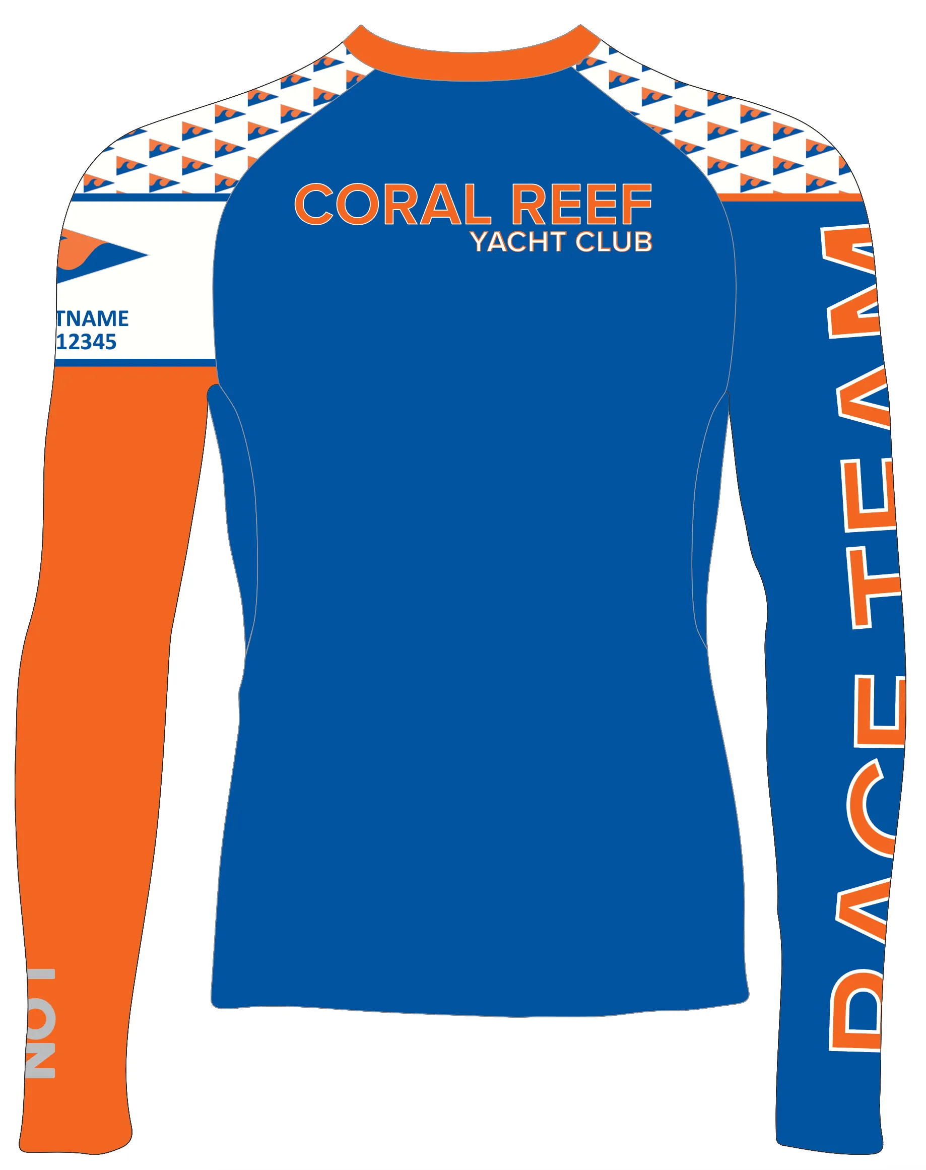 MEN TECH-TEE TOP LONG SLEEVE BLUE | CORAL REEF YACHT CLUB | PSNLZ'D