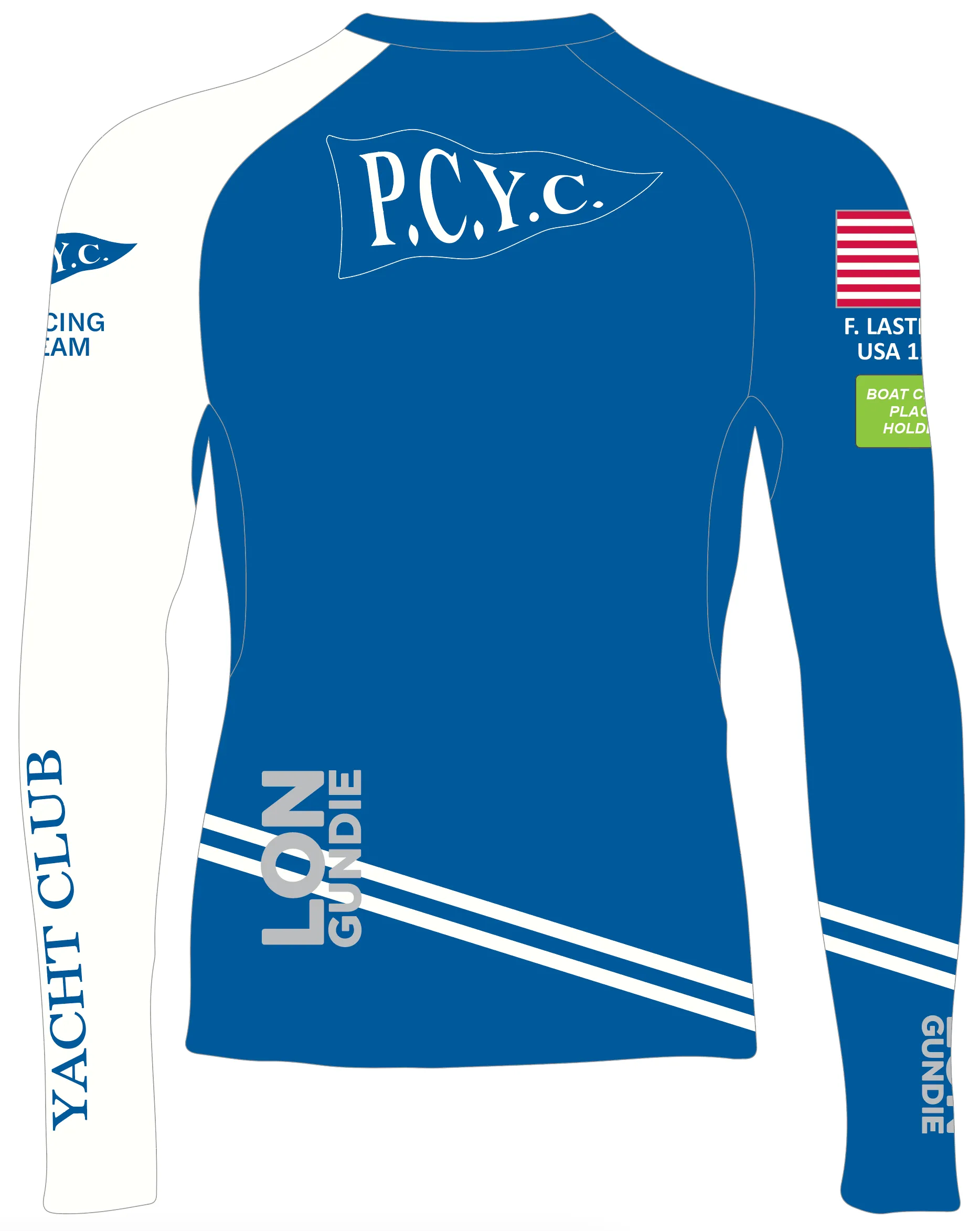 MEN TECH-TEE TOP LONG SLEEVE BLUE | PASS CHRISTIAN YACHT CLUB | PSNLZ'D