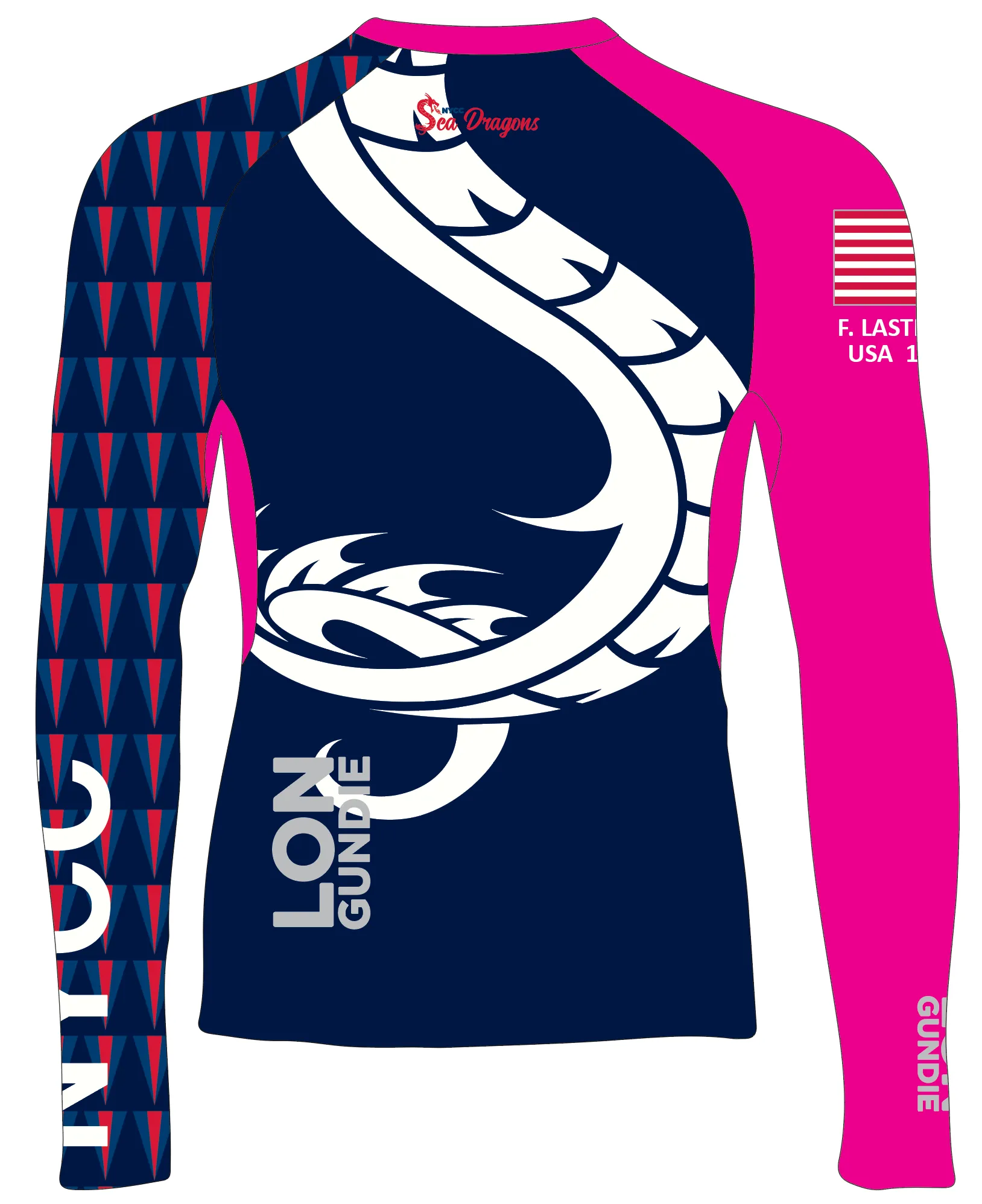 MEN TECH-TEE TOP LONG SLEEVE HOT PINK | NORFOLK YACHT CLUB | PSNLZ'D