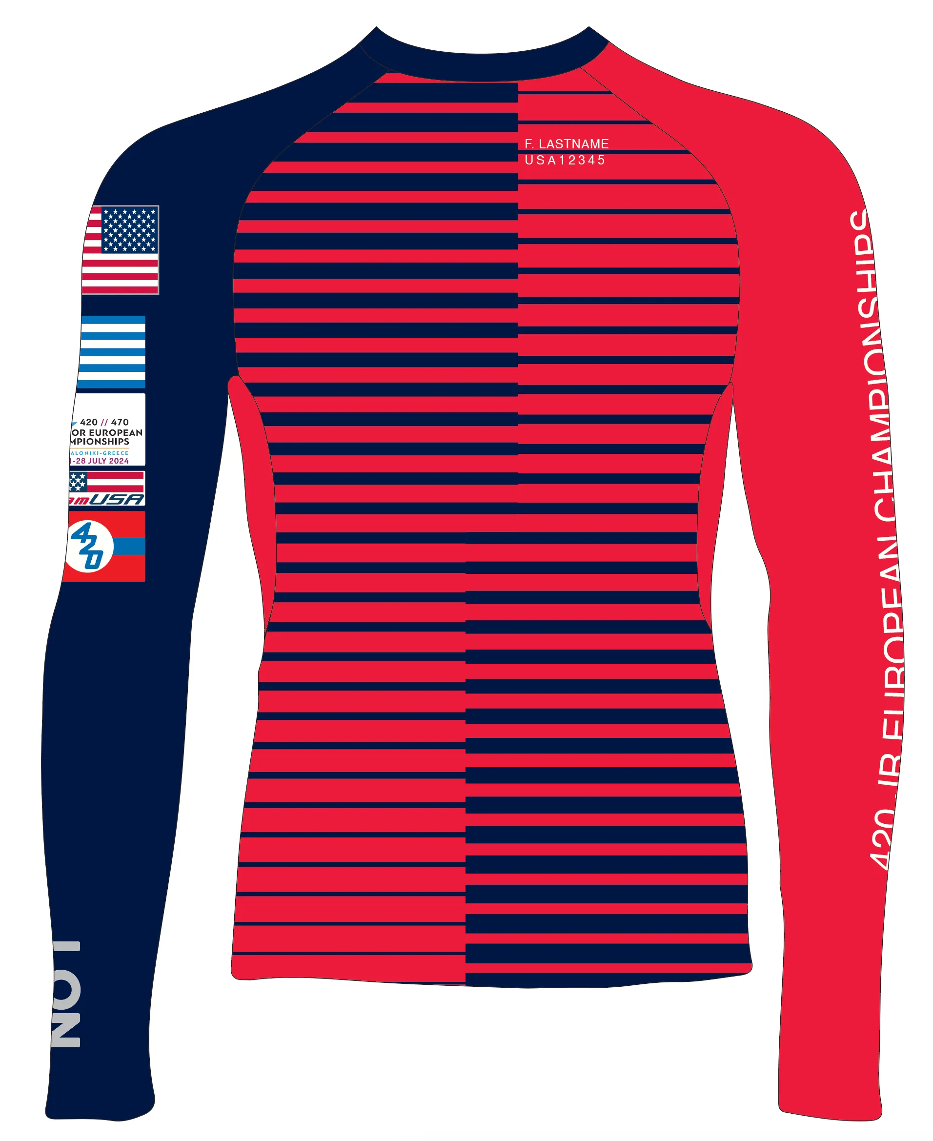 MEN TECH-TEE TOP LONG SLEEVE RED | TEAM USA 420 JR EURO  | PSNLZ'D