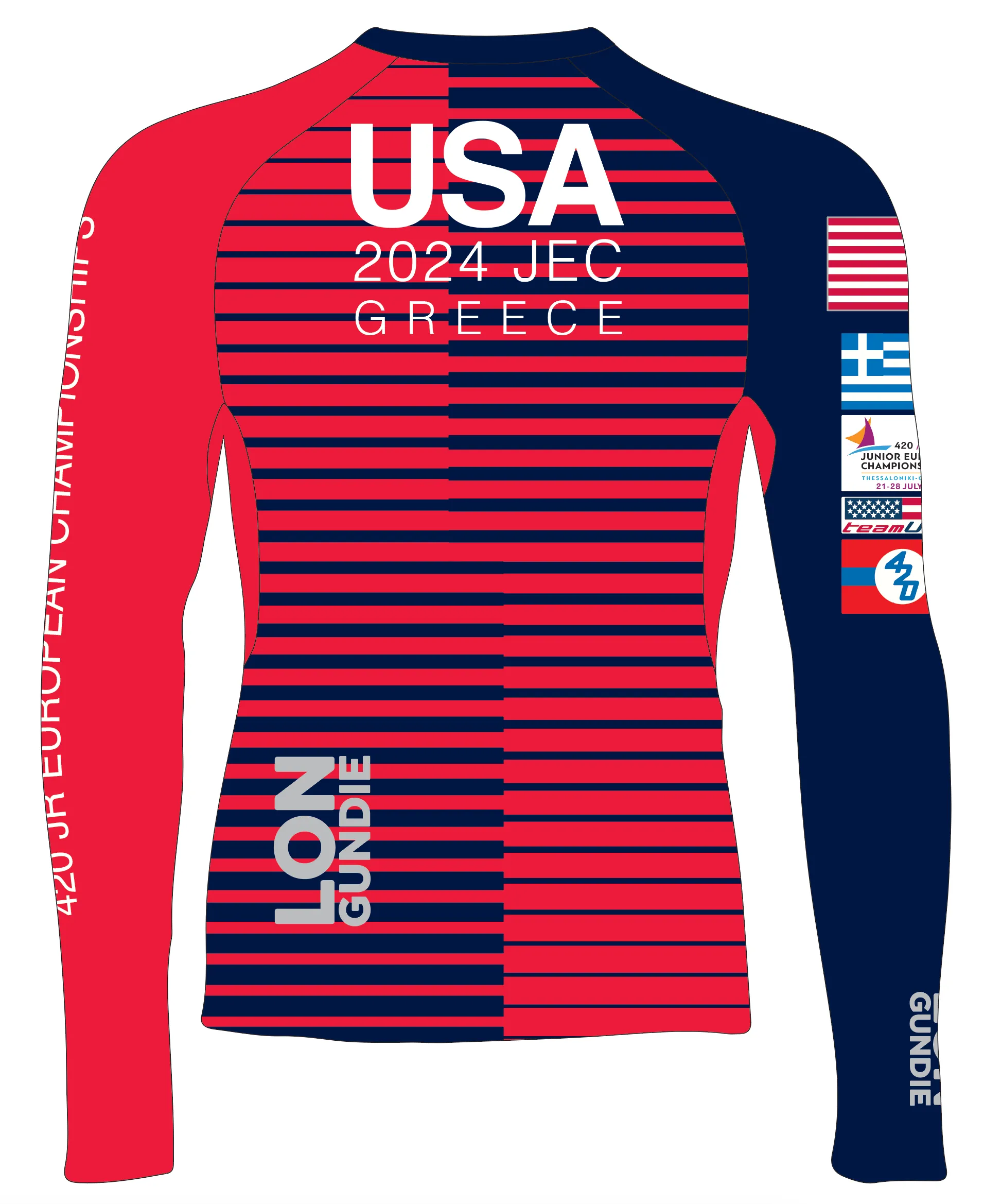 MEN TECH-TEE TOP LONG SLEEVE RED | TEAM USA 420 JR EURO  | PSNLZ'D