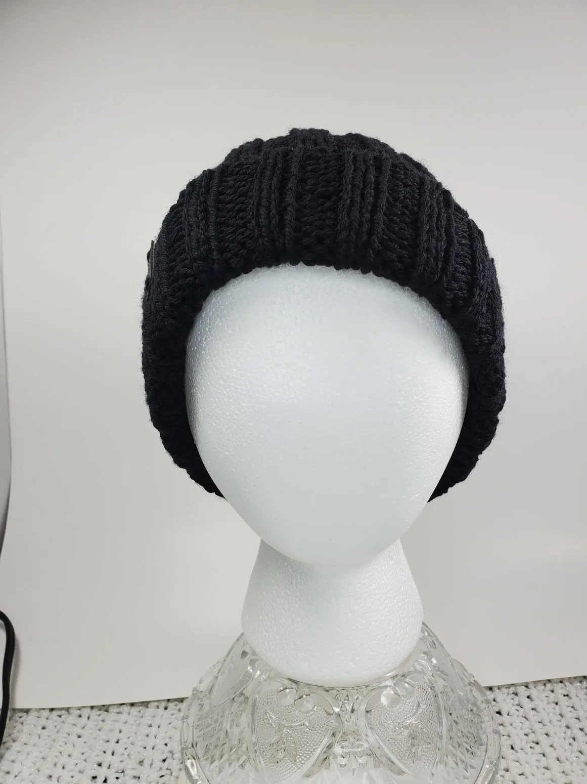 Men's BLACK Merino Wool Watch Cap | Super Stretchy Knitted Winter Hat | Unisex | USA Made