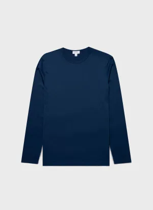 Men's Classic Long Sleeve T-shirt in Naval Blue