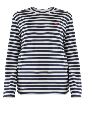 Men's Little Heart Striped Long Sleeve T-Shirt