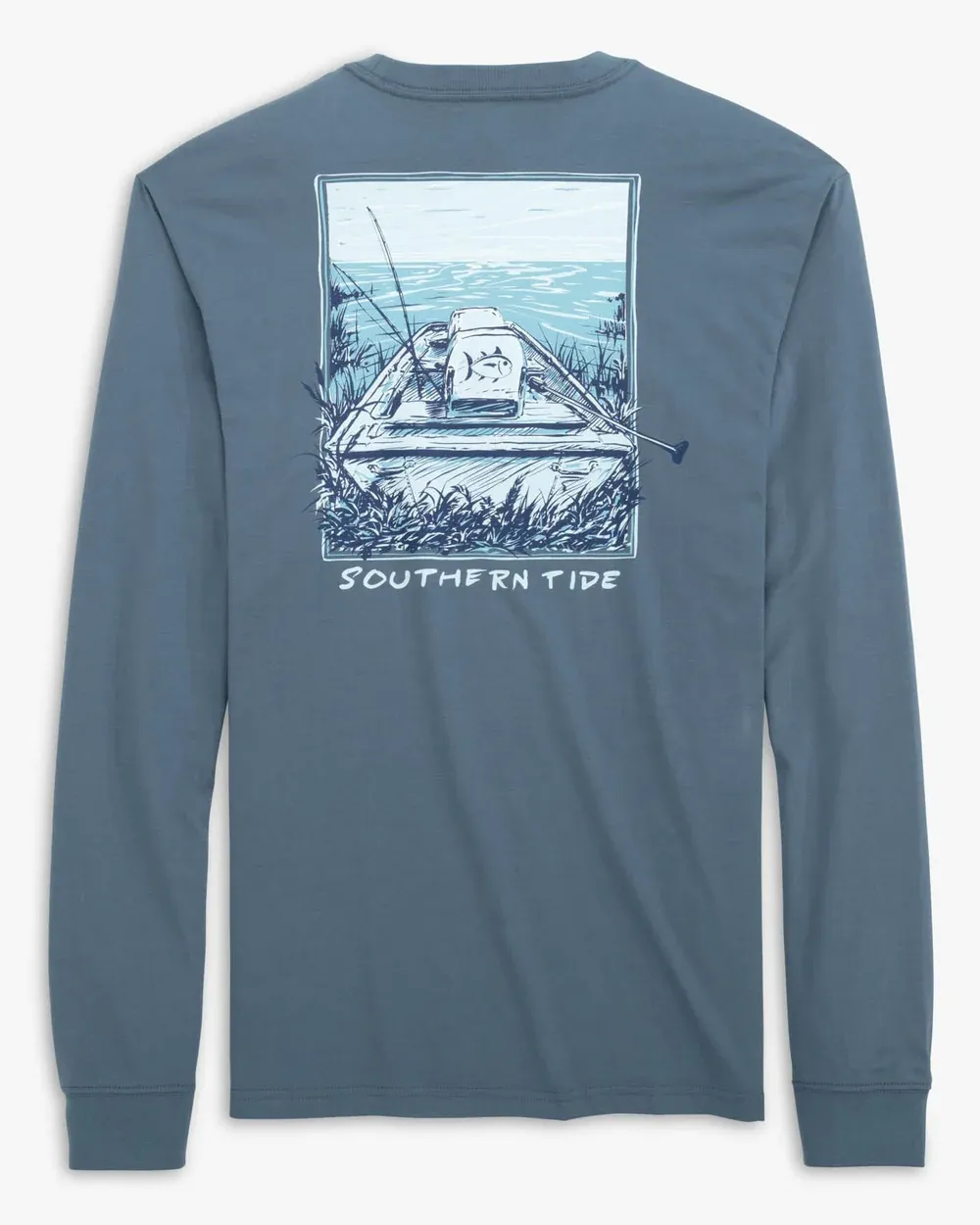 Men's Long Sleeve Jon Boat Fishing Tee Shirt