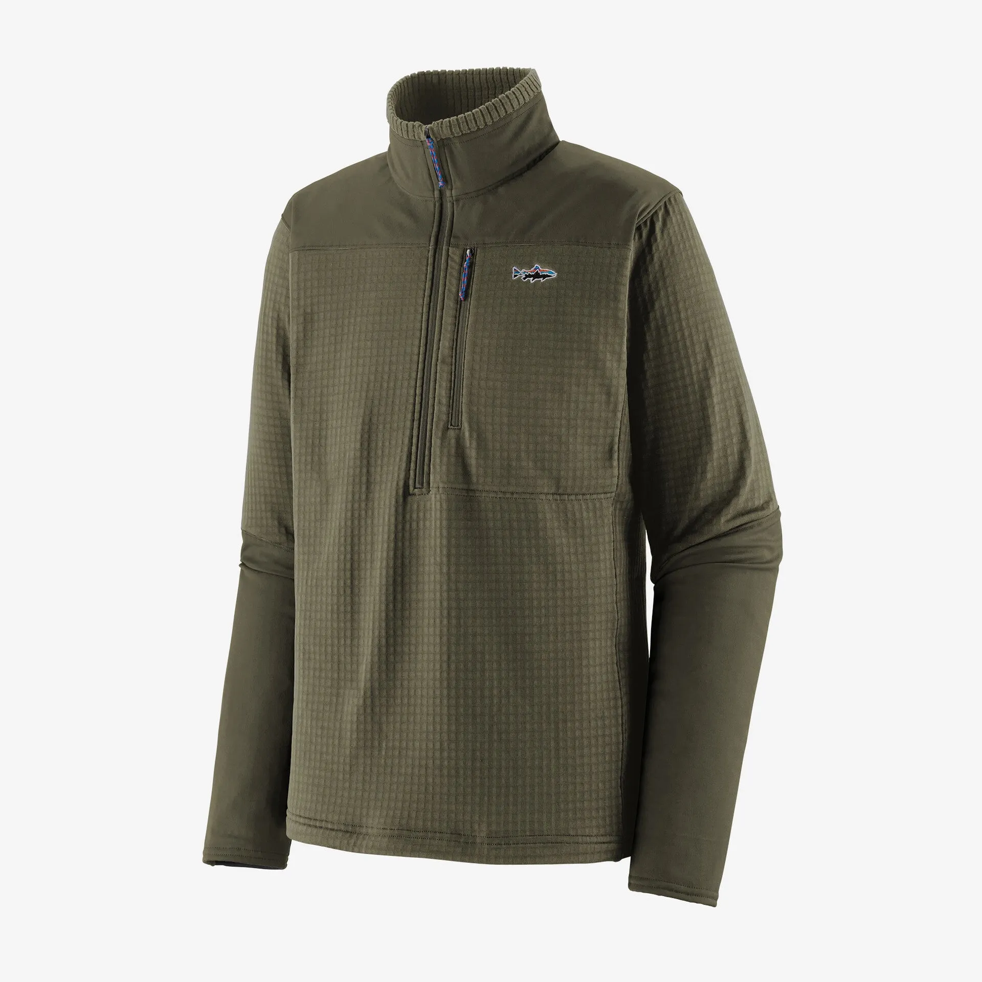 Men's R1 Fitz Roy Long Sleeve Shirt 1/4 Zip Patagonia Green