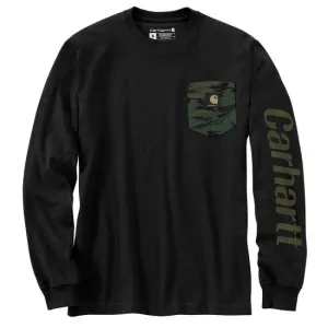 Men's Relaxed Fit Heavyweight Long-Sleeve Pocket Camo Graphic T-Shirt