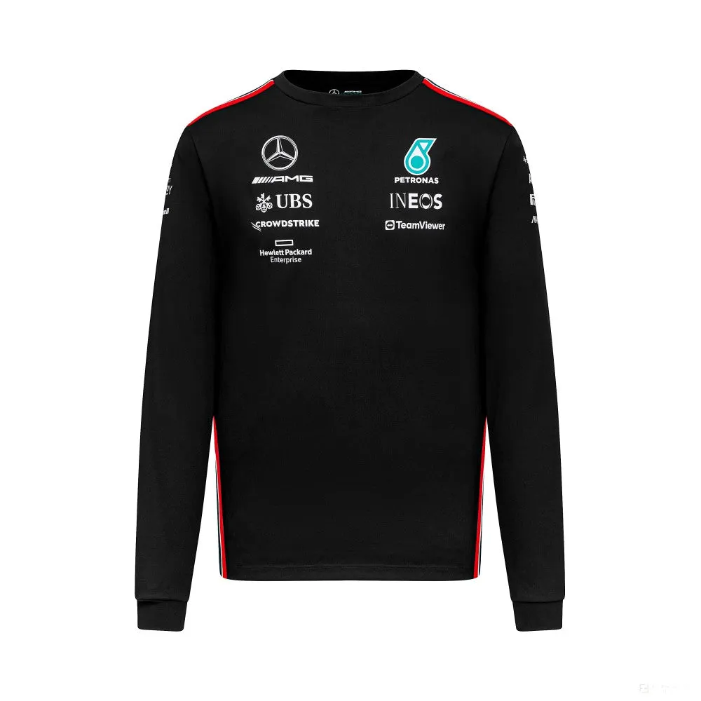 Mercedes Team Mens Long Slevee Driver Tee, Black, 2023