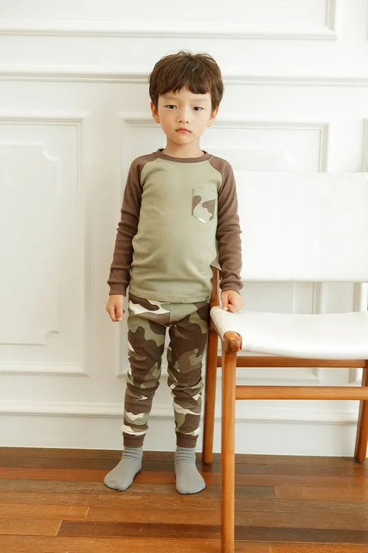 Military Pocket  Long Sleeve Pajama