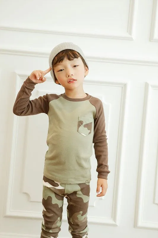 Military Pocket  Long Sleeve Pajama