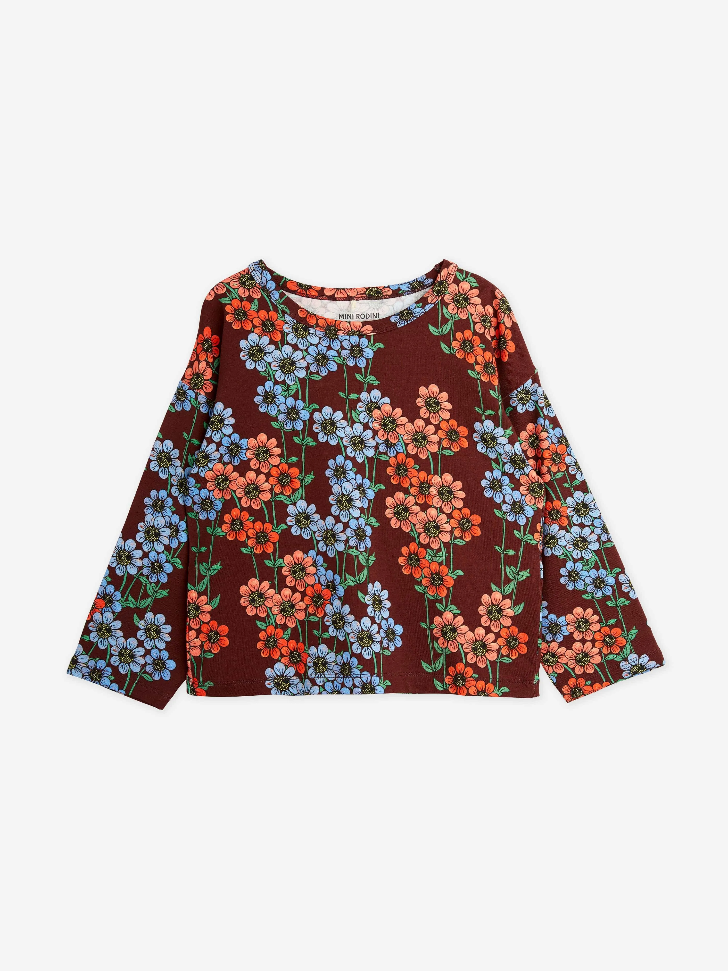 Mini Rodini Girls Daisies Long Sleeve T-Shirt in Multicolour