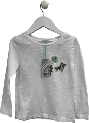 Mintie by Mint Velvet White Roller Badge Long Sleeve T-shirt 3 Years