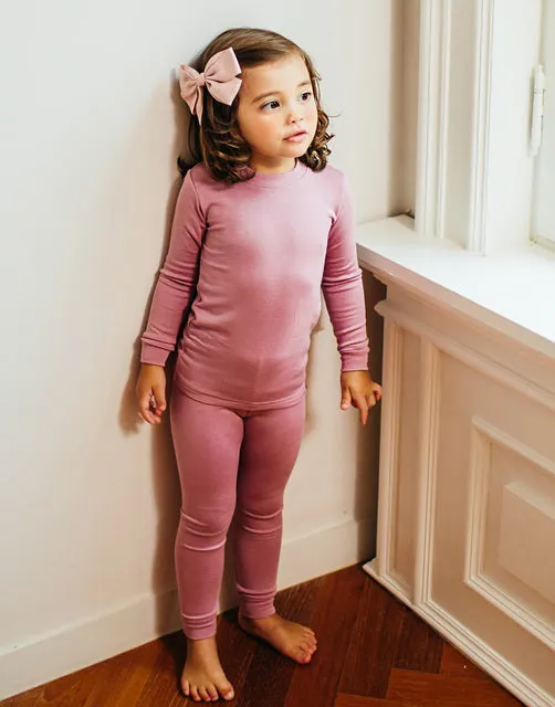 Modal Long Sleeve Pajama (Milk Pink/Purple Pink/Dark Pink)