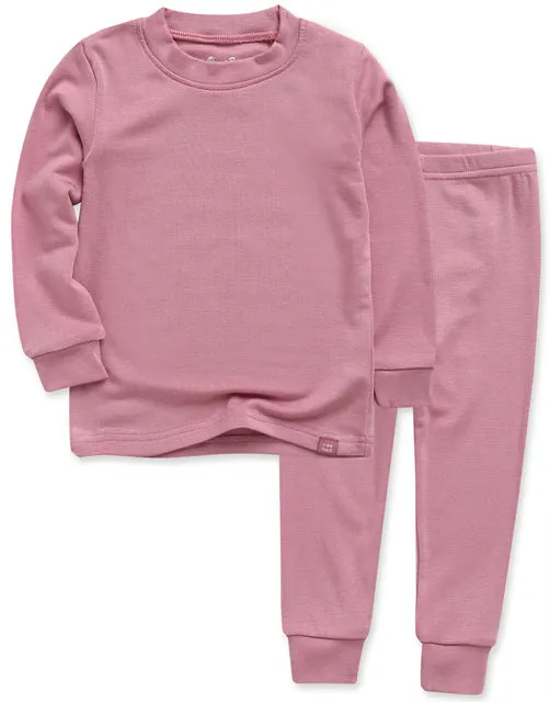 Modal Long Sleeve Pajama (Milk Pink/Purple Pink/Dark Pink)