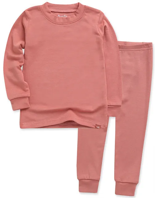 Modal Long Sleeve Pajama (Milk Pink/Purple Pink/Dark Pink)