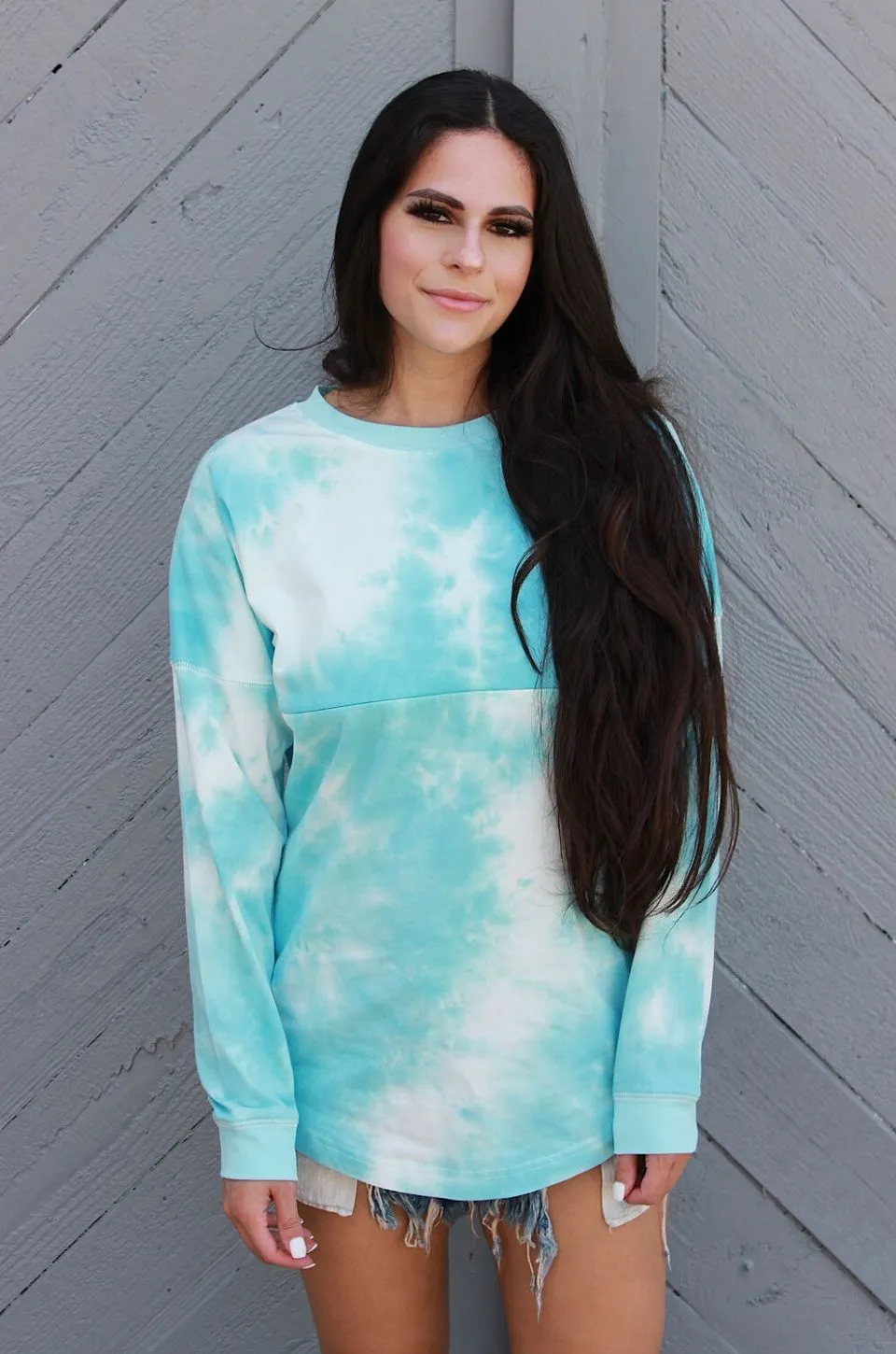 “MOM LIFE" Tie Dye Nursing Tee- Teal