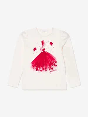 Monnalisa Girls Long Sleeve Ballerina T-Shirt