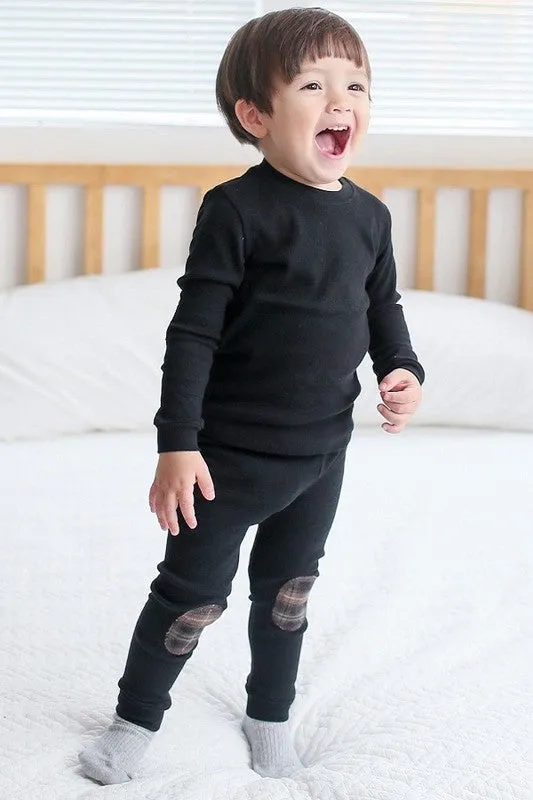 Mono Black Patch Long Sleeve Pajamas