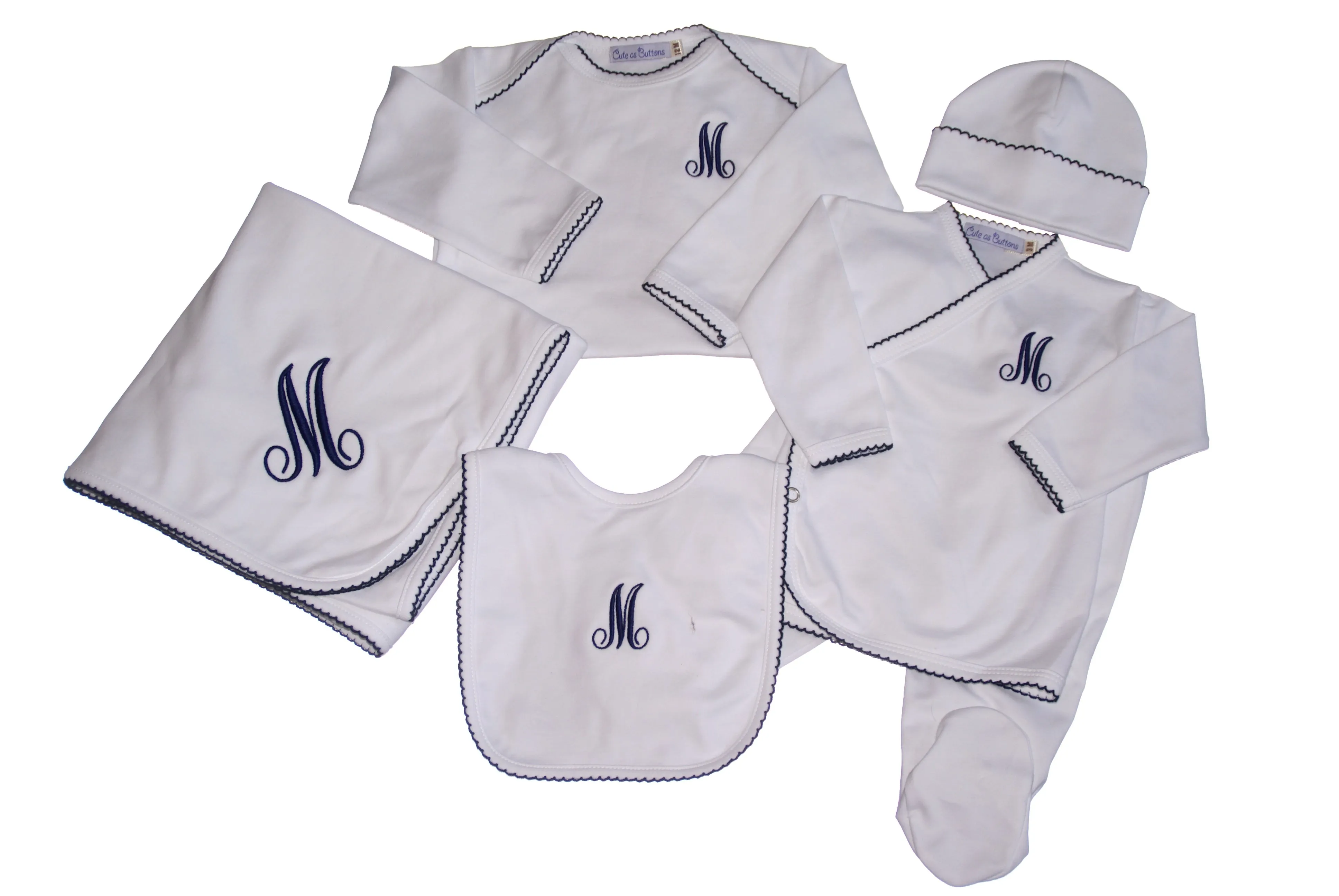 Monogrammed Royal Layette Gift Set