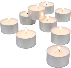 MOWIN 9 Hours Burning tealight Candles, Unscented Tea Light Candles, Wax Tealight Candles Set, Smokeless Candles Home Decor, Candles for Diwali Decoration, T Light White Candle (Set of 50, Unscented)