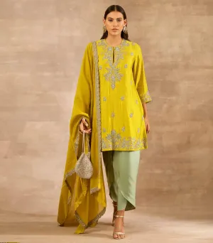 Mustard Embroidered Tunic Set