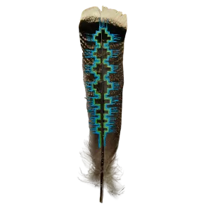 NATIVE AMERICAN PATTERN Turkey Square Feather Tail 10”-12”