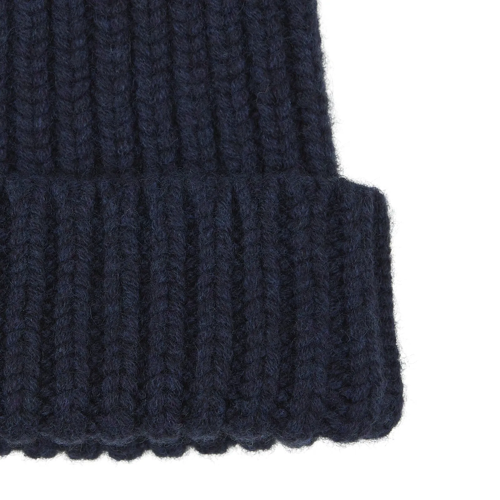 Navy Ribbed Cashmere Hat