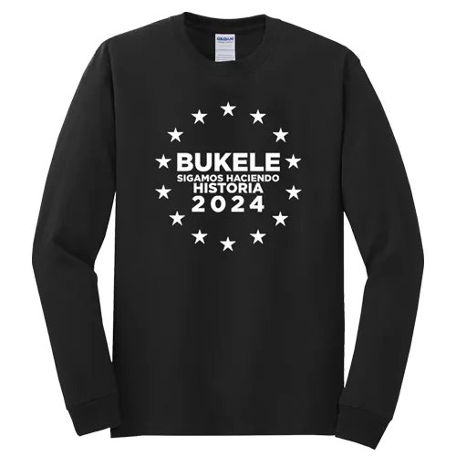 Nayib Bukele Black Long Sleeve T-shirt Reelection 2024 - Unisex