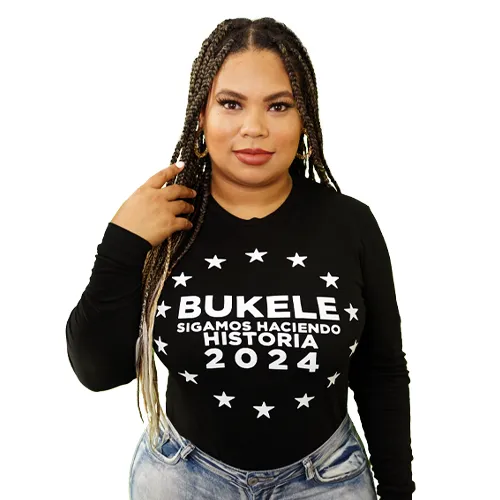 Nayib Bukele Black Long Sleeve T-shirt Reelection 2024 - Unisex