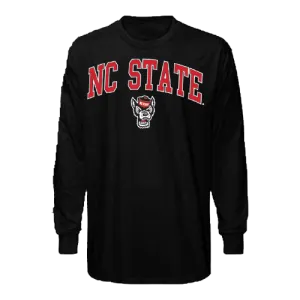 NC State Wolfpack Youth Black Arched Wolfhead Long Sleeve T-Shirt