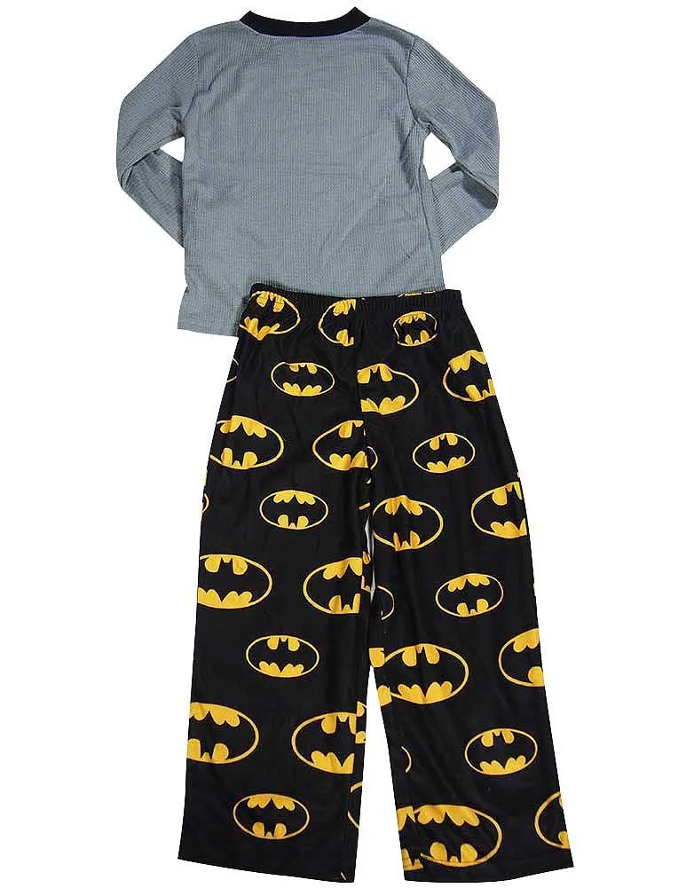 New Boys Batman Long Sleeve 2 Piece Flame Resistant Pajamas Set Sizes 4-10, 37792