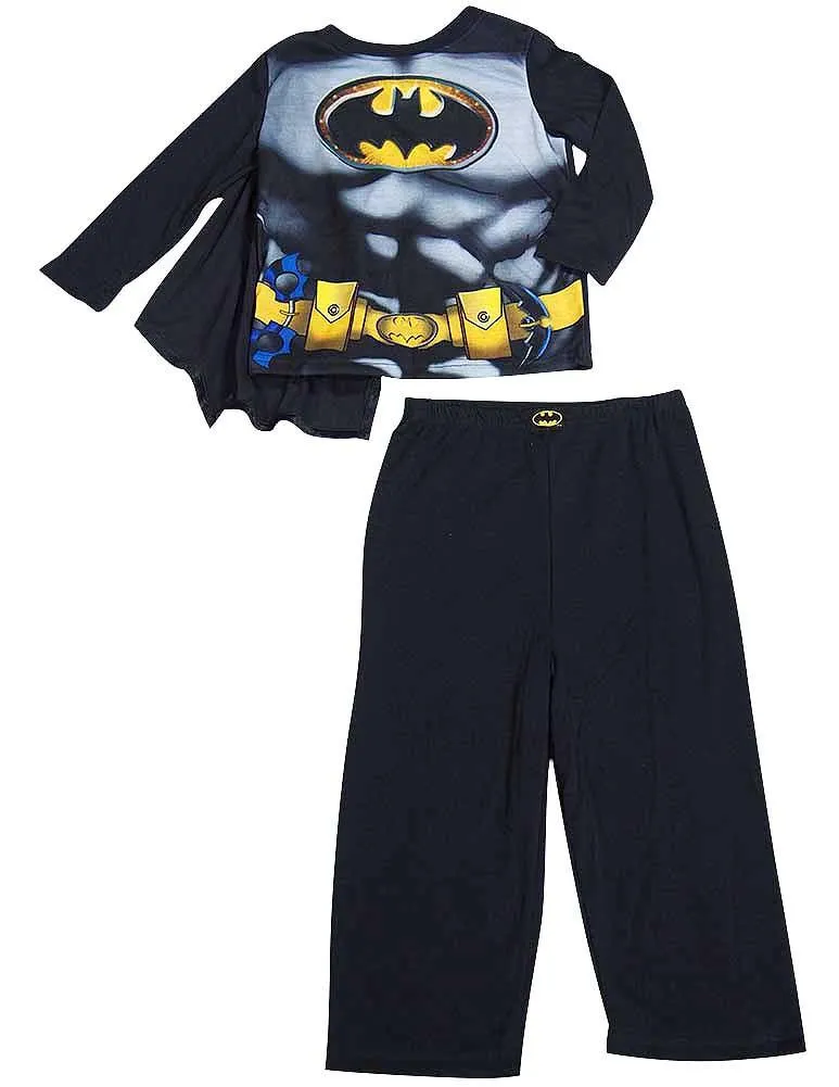 New Boys Batman Long Sleeve 2 Piece Flame Resistant Pajamas Set Sizes 4-10, 37792