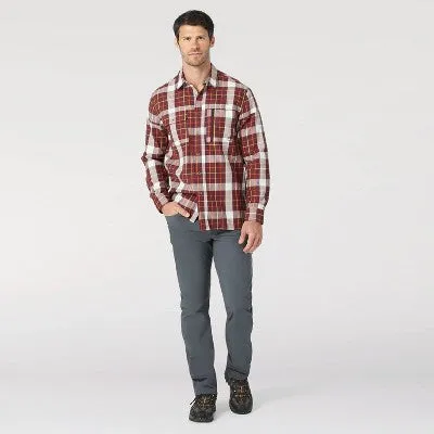 New - Wrangler Men's Button Up Flannel Shirt Basic Front Flap Pocket Zipper