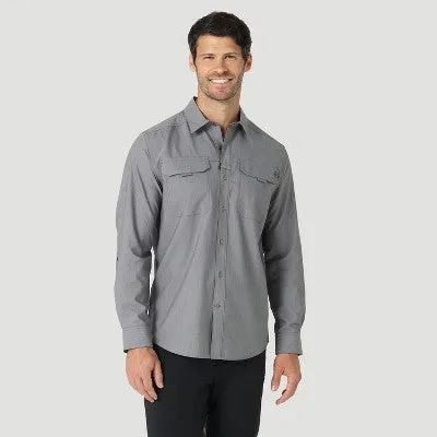 New - Wrangler Men's Regular Fit ATG Long Sleeve Button-Down Shirt