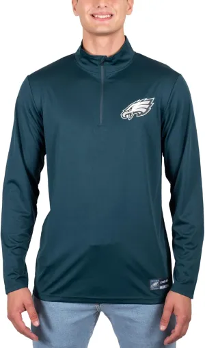 NFL Official Adults Super Soft Quarter Zip Long Sleeve T-Shirt - Unise|Philadelphia Eagles