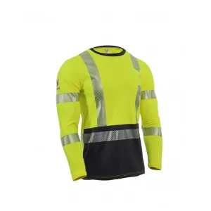 NSA VIZABLE FR Hi-Vis Dual Hazard Long Sleeve Hybrid T-Shirt