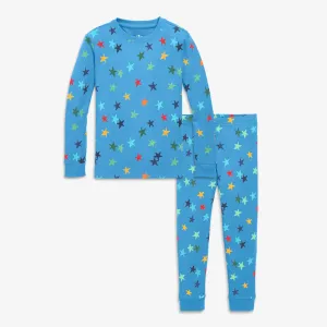 Organic long sleeve PJ set in confetti stars