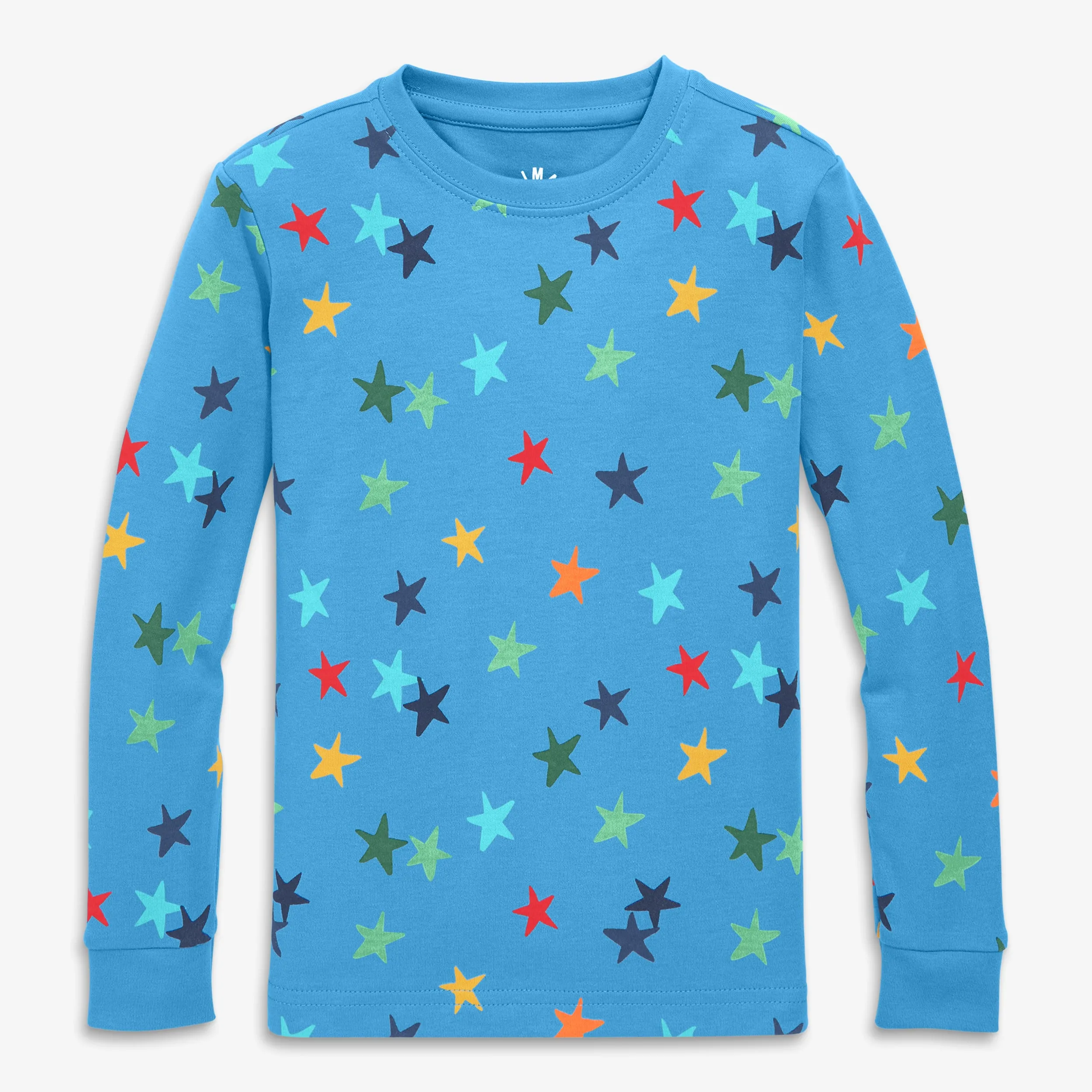 Organic long sleeve PJ top in confetti stars