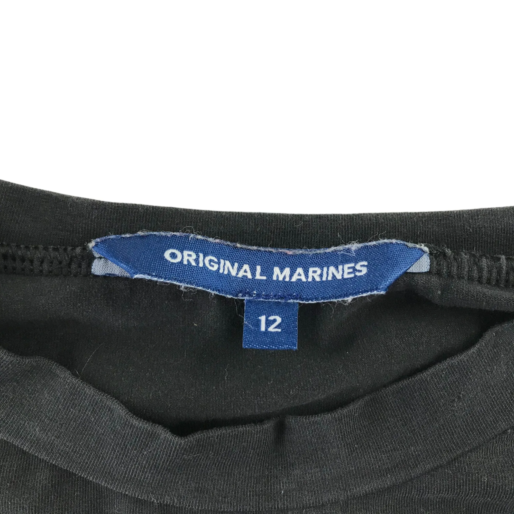 Original Marines t-shirt 11-12 years black long sleeve text prints