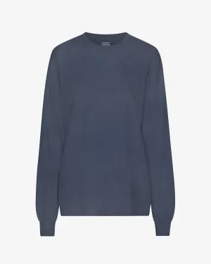 Oversized Organic LS T-shirt - Neptune Blue