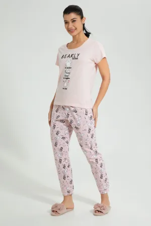 Pink Bearly Pyjama Set (2 Piece)